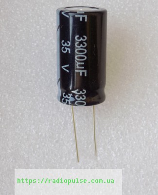3300uf-35v-chong Електролітичний конденсатор 3300uF 35V 105C ( 3300мкФ 35В 105град , 3300*35*105гр ) chong 16*25мм - Зображення 1