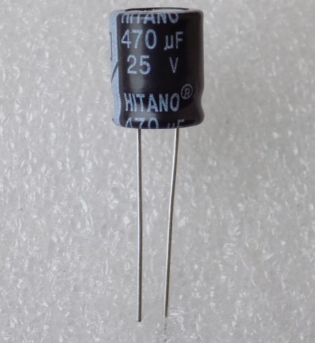470uf-25v Електролітичний конденсатор 470uF 25V 105C ( 470мкФ 25В 105град , 470*25*105гр ) HITANO 10*12мм - Зображення 1