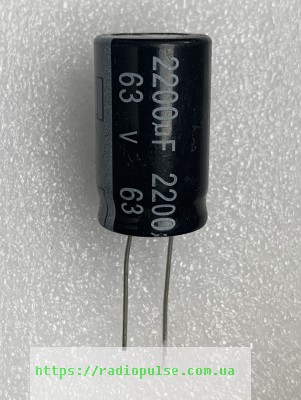 elektroliticheskij-kondensator-2200uf-63v Електролітичний конденсатор 2200uF 63V 105C ( 2200мкФ 63В 105град , 2200*63*105гр ) chong 18*32мм - Зображення 1