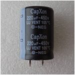 Електролітичний конденсатор 220uF 450V 105C ( 220мкФ 450В 105град , 220*450*105гр ) жорсткі виводи 25*35 мм