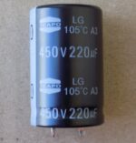 Електролітичний конденсатор 220uF 450V 105C ( 220мкФ 450В 105град , 220*450*105гр ) жорсткі виводи 25*35 мм - Зображення 2