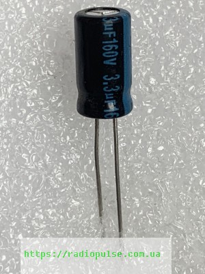 elektroliticheskij-kondensator-3-3uf-160v Електролітичний конденсатор 3,3uF 160V 105C ( 3,3мкФ 160В 105град , 3,3*160*105гр ) jamicon 6,3*11мм - Зображення 1