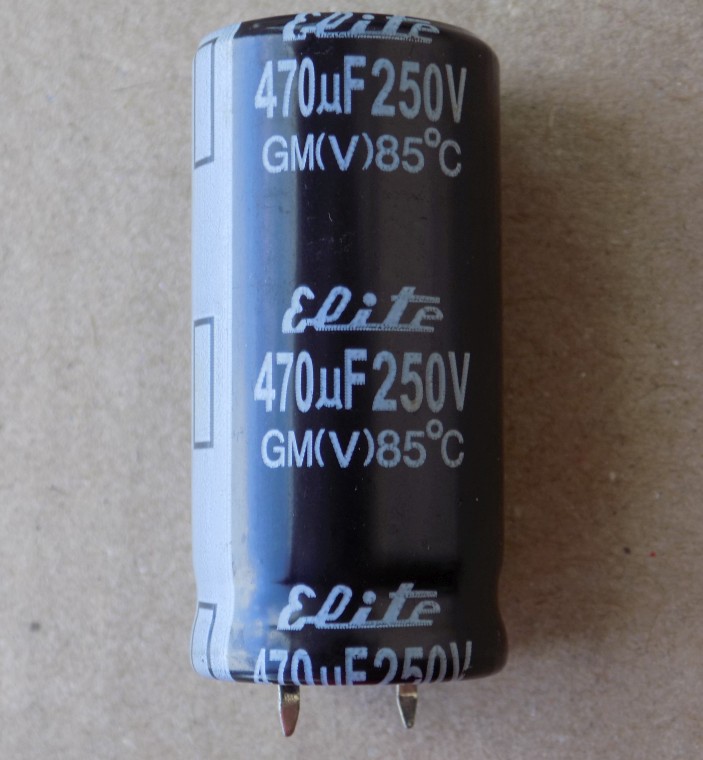 elektroliticheskij-kondensator-470uf-250v Електролітичний конденсатор 470uF 250V 85C ( 470мкФ 250В 85град , 470*250*85гр ) Elite жорсткі виводи 22*45мм - Зображення 1