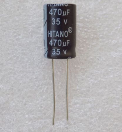 elektroliticheskij-kondensator-470uf-35v Електролітичний конденсатор 470uF 35V 105C ( 470мкФ 35В 105град , 470*35*105гр ) HITANO 10*16мм - Зображення 1