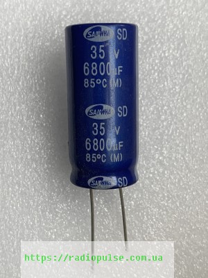 elektroliticheskij-kondensator-6800uf-35v Електролітичний конденсатор 6800uF 35V 85C ( 6800мкФ 35В 85град , 6800*35*85гр ) samwha 18*40мм - Зображення 1
