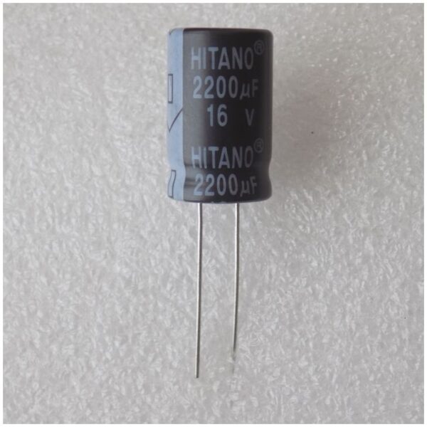 Електролітичний конденсатор 2200uF 16V 105C ( 2200мкФ 16В 105град , 2200*16*105гр ) HITANO 13*21мм