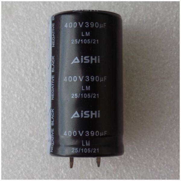 Електролітичний конденсатор 390uF 400V 105C ( 390мкФ 400В 105град , 390*400*105гр ) жорсткі виводи 25*45мм