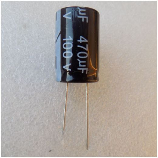 kondensator-470uf-100v Електролітичний конденсатор 470uF 100V 105C ( 470мкФ 100В 105град , 470*100*105гр ) chong 16*25мм - Зображення 1