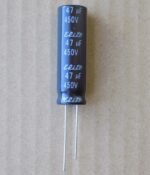 Електролітичний конденсатор 47uF 450V 105C ( 47мкФ 450В 105град , 47*450*105 ) в ЖК телевізори 12x40мм - Зображення 2