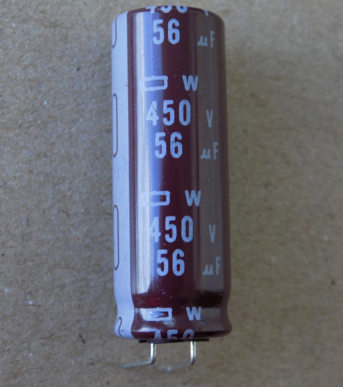 kondensator-v-zhk-televizory-56mkf-450v Електролітичний конденсатор 56uF 450V 105C ( 56мкФ 450В 105град , 56*450*105 ) в ЖК телевізори 12.5x35мм - Зображення 1