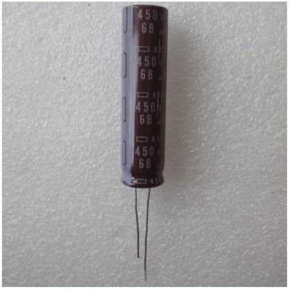 kondensator-v-zhk-televizory-68uf-450v Електролітичний конденсатор 68uF 450V 105C ( 68мкФ 450В 105град , 68*450*105 ) в ЖК телевізори 12x50мм - Зображення 1