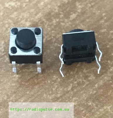 taktovaya-knopka-4pin-6h6mm Тактова кнопка 4pin 6х6мм,шток=0.8мм - Зображення 1