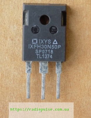 tranzistor-ixfh30n50p Транзистор IXFH30N50P ( IXFH30N50 , 30N50A , 30N50 ) оригінал демонтаж(500V,30A), TO247 - Зображення 1