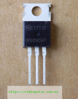 tranzistor-fir60n06p-fqp60n06 Транзистор FIR60N06P ( FQP60N06 , RFP60N06 , CS60N06 , HM60N06P , WFP60N06 , CEP60N06 , KIA60N06 ) , TO220 - Зображення 1
