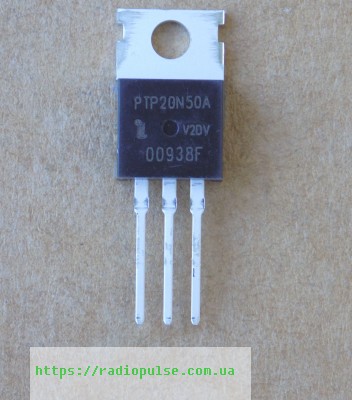 tranzistor-ptp20n50a Транзистор PTP20N50A оригінал, TO220(Заміна для HP20N50 , SiHFB20N50K , IRFB18N50K ) (500V,20A) - Зображення 1