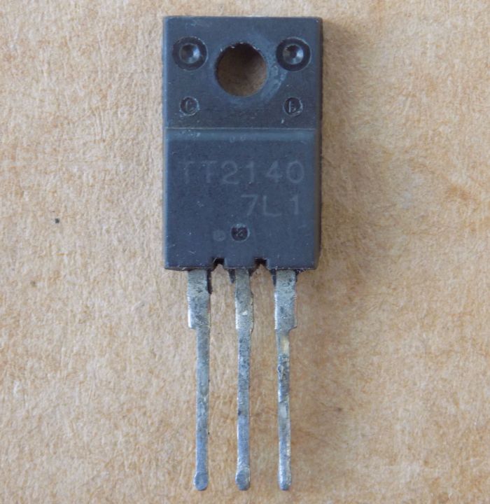 tranzistor-tt2140-demontazh Транзистор TT2140 оригінал демонтаж, TO220F ( Заміна для 2SC5885 , 2SD2627 , BU1508DX , ST1803DFH , MD1803DFH , MD1803DFP ) - Зображення 1