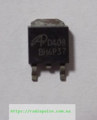 tranzistor-aod408 Транзистор AOD408 (D408) n-канал (30V,18A) - Зображення 1