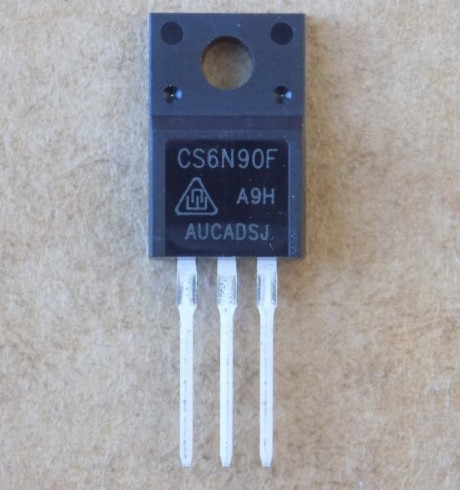 tranzistor-cs6n90f Транзистор CS6N90F оригінал ( заміна для STP6NK90ZFP , FQPF6N90C , STF6N90K5 , 6N90K5 , JCS6N90FH , JCS6N90FA , SSS5N90 )(900V,6A), TO220F - Зображення 1