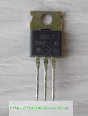 tranzistor-irfbc20 Транзистор IRFBC20 оригінал (N-,600V,2.2A,50W,4.4R) - Зображення 1