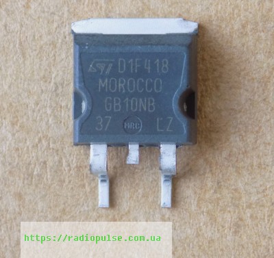tranzistor-stgb10nb37lz-original IGBT-транзистор STGB10NB37LZ оригінал , D2PAK ( GB10NB37LZ ) - Зображення 1