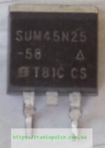 Транзистор SUM45N25 оригінал (250V,45A), D2PAK - Зображення 2