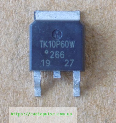 tranzistor-tk10p60w Транзистор TK10P60W (n-канал , 600V,10A,0.33R) ,D-PAK(Заміна для TK10P50W ) - Зображення 1