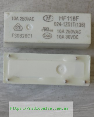 rele-hf118f-024-1zs1t Реле HF118F-024-1ZS1T ( HF118F-024-1ZS1G , RY613024 , RY610024 , RY211024 , G6RN-1-24VDC , AZ6962-1CE-24D , E3242-00-A ) 24VDC (10A/250VAC) 28*10*12 - Зображення 1