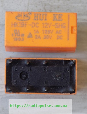 rele-hk19f-dc12v Реле HLS-4078-DC12V ( HK19F-DC12-2Z ) (1A/120VAC) 2 групи - Зображення 1