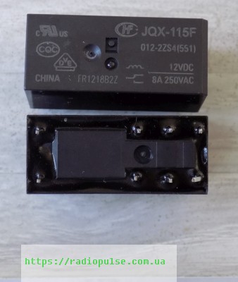 rele-jqx-115f-012-2zs4 Реле HK115FD-DC12V-SG ( HF115F-012-2ZS4 , RT424012 , RTE24012A , HF-115F-012-2ZS4 , JQX-115F-012-2ZS4 , NT75-2C-DC12V , F1CA012V , F1AA012V , G2RL-2 , JQX-14FC-12VDC-2C ) 12VDC (8A/250V) 28*12*15 , 2групи - Зображення 1