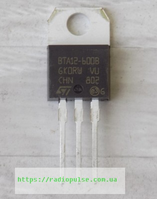 simmistor-bta12-600b Сімістор BTA12-600B (12A,600V,50mA) ,ТО220 - Зображення 1
