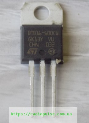 simmistor-btb16-600cw Сімістор BTB16-600CW ( BTB16-600C ) ( 16A,600V,35mA ) оригінал , ТО220 - Зображення 1