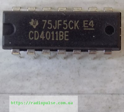 mikroshema-cd4011be Мікросхема 4011BE ( CD4011BE , HCF4011BE , 4011BP , К561ЛА7 ) , DIP - Зображення 1