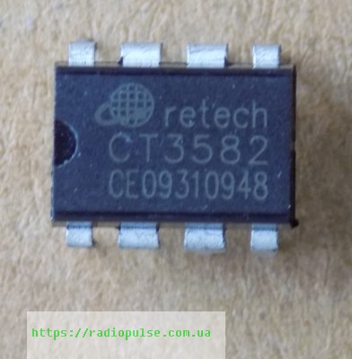 mikroshema-ct3582 Мікросхема CT3582 ( TC3582DA , TC3582B , HT3582DA , TC3582CA , DH3582 ) , DIP8 - Зображення 1