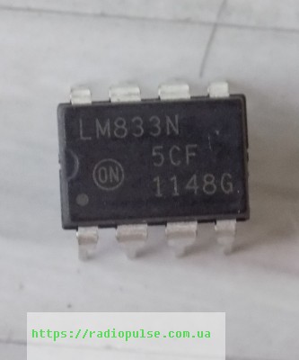 mikroshema-lm833n-dip8 Мікросхема LM833N , DIP8 - Зображення 1