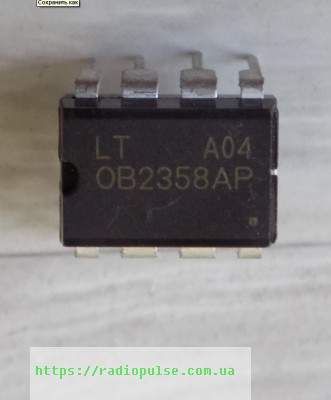 mikroshema-ob2358ap-ob2353ap-ob2354ap-sw2658a Мікросхема OB2358AP демонтаж ( OB2353AP , OB2354AP , SW2658A ) - Зображення 1