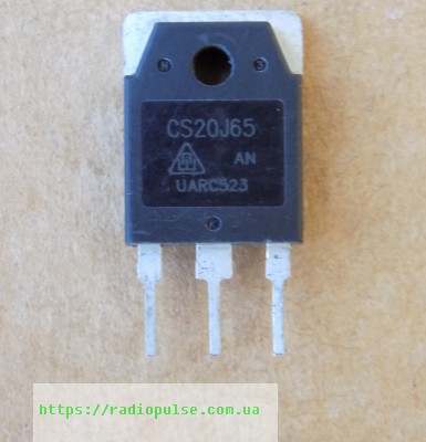 tranzistor-cs20j65 Транзистор CS20J65 оригінал демонтаж , TO-3P (20A,650V) - Зображення 1