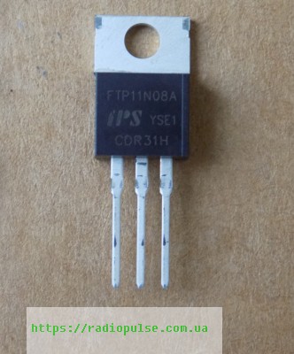 tranzistor-ftp11n08a Транзистор FTP11N08A оригінал ( FTP11N08 )(75V,100A), TO220 - Зображення 1