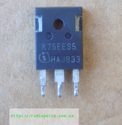 tranzistor-k75ees5-original IGBT-транзистор K75EES5 ( IKW75N65ES5 ) оригінал демонтаж (заміна для K75EEL5 , IKW75N65EL5 , G75EH5 , IGW75N65H5 ), TO247 - Зображення 1