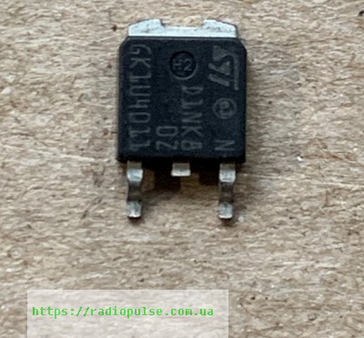 tranzistor-std1nk80z Транзистор STD1NK80Z ( D1NK8 ) оригінал (800V,1A,13R) , D-PAK(Заміна для 2SK3850 ) - Зображення 1