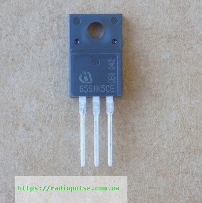 tranzistor-65s1k5ce Транзистор 65S1K5CE ( IPA65R1K5CE ) оригінал, TO220F - Зображення 1