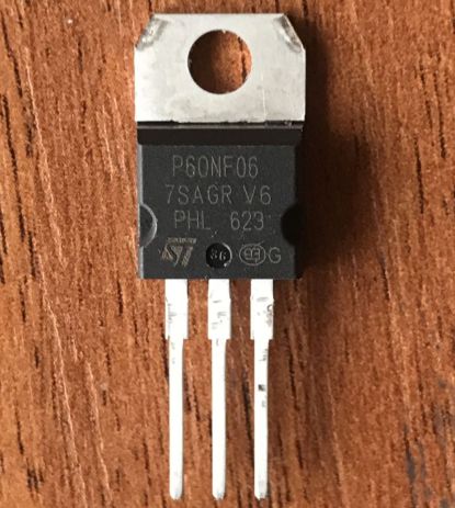 unnamed Транзистор STP60NF06 ( P60NF06 ) оригінал (60V,60A), TO220 - Зображення 1