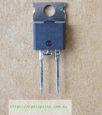 diod-30eth06-original Діод 30ETH06 оригінал(600V,30A,28ns) , TO-220-2pin - Зображення 1