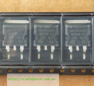 tranzistor-stgb19nc60kd-gb19nc60kd IGBT-транзистор STGB19NC60KD GB19NC60KD STGB19NC60KDT4 оригінал , D2PAK(Заміна для STGB19NC60HD , GB19NC60HD ) - Зображення 1