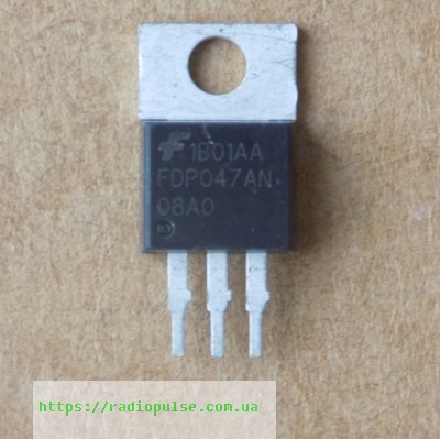 tranzistor-fdp047an08a0 Транзистор FDP047AN08A0 ( FDP047AN08 , FDP047N08 ) оригінал демонтаж, TO220 - Зображення 1